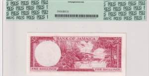 Jamaica, 5 Shilings, 1964, AUNC, p51Ab