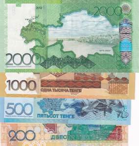 Kazakhstan, 200-500-1.000-2.000 Tenge, ... 