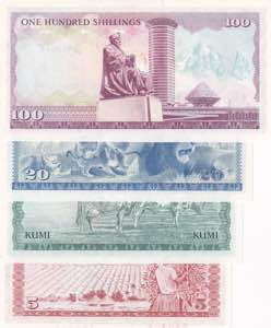 Kenya, 5-10-20-100 Shillings, 1978, UNC, ... 