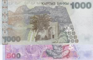 Kyrgyzstan, 500-1.000 Som, 2000, UNC, p17; ... 