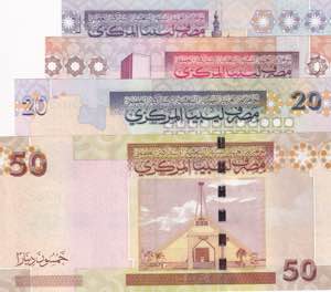 Libya, 1-5-20-50 Dinars, 2008/2009, UNC, ... 