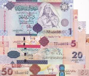 Libya, 1-5-20-50 Dinars, ... 