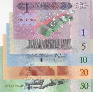 Libya, 1-5-10-20-50 Dinars, 2013/2016, ... 