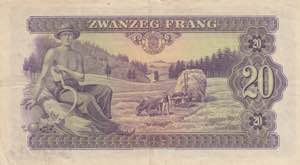 Luxembourg, 20 Frang, 1943, VF(+), p42a