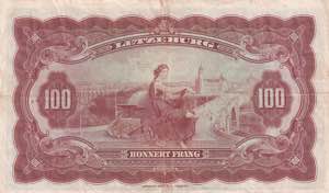 Luxembourg, 100 Francs, 1944, XF, p47a