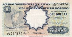 Malaya and British Borneo, 1 Dollar, 1959, ... 