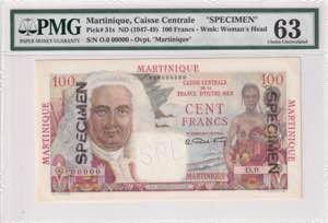 Martinique, 100 Francs, ... 