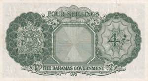 Bahamas, 4 Shillings, 1953, XF(-), p13