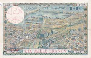Morocco, 100 Dirhams on 10.000 Francs, ... 