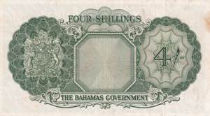 Bahamas, 4 Shillings, 1953, VF(+), p13c