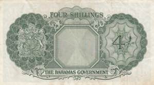 Bahamas, 4 Shillings, 1953, XF(-), p13d