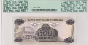 Nicaragua, 100.000 Cordobas on 500 Cordobas, ... 