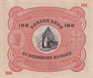 Norway, 100 Kroner, 1944, AUNC, p10c