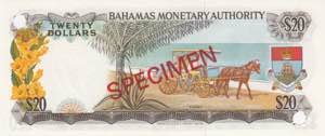 Bahamas, 20 Dollars, 1968, UNC, p31s, ... 