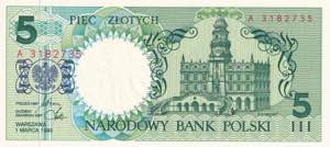 Poland, 5 Zlotych, 1990, ... 