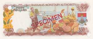 Bahamas, 50 Dollars, 1968, UNC(-), p32s, ... 