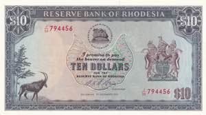 Rhodesia, 10 Dollars, ... 