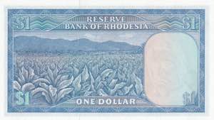 Rhodesia, 1 Dollar, 1978, p34r, REPLACEMENT