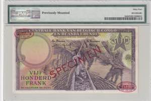 Belgian Congo, 500 Francs, 1957/1959, UNC, ... 