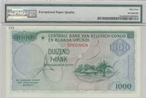 Belgian Congo, 1.000 Francs, 1958/1959, UNC, ... 