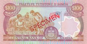 Samoa, 100 Dollars, 2006, UNC, p37s, SPECIMEN