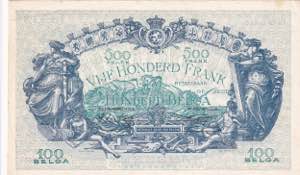 Belgium, 500 Francs, 1943, UNC(-), p109a