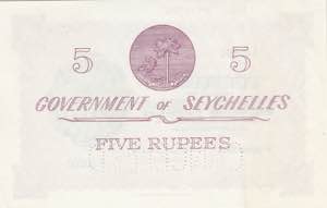 Seychelles, 5 Rupees, 1954, AUNC(+), p11s, ... 
