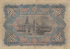 Spain, 50 Pesetas, 1907, FINE, p63a