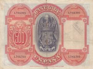 Spain, 500 Pesetas, 1927, XF, p73c