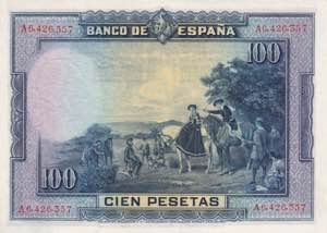 Spain, 100 Pesetas, 1928, UNC(-), p76a