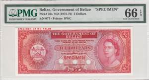 Belize, 5 Dollars, ... 