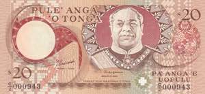 Tonga, 20 Paanga, 1995, ... 