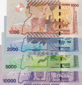 Uganda, 1.000-2.000-5.000-10.000 Shillings, ... 