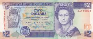 Belize, 2 Dollars, 1990, ... 
