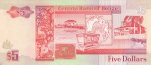 Belize, 5 Dollars, 1991, UNC, p53b
