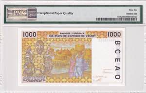West African States, 1.000 Francs, 1991, ... 