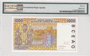 West African States, 1.000 Francs, 1992, ... 