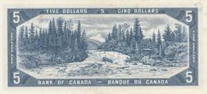 Canada, 5 Dollars, 1954, AUNC, p77b
