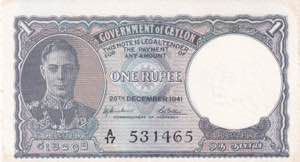 Ceylon, 1 Rupee, 1941, ... 