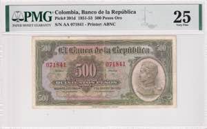 Colombia, 500 Pesos Oro, ... 