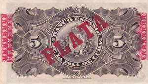 Cuba, 5 Pesos, 1896, UNC(-), p48b