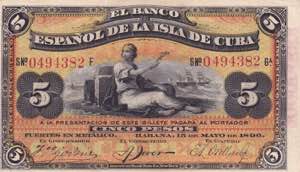 Cuba, 5 Pesos, 1896, ... 
