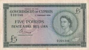 Cyprus, 5 Pounds, 1956, ... 