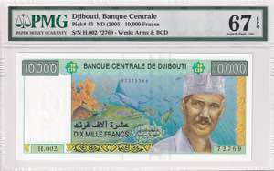 Djibouti, 10.000 Francs, ... 