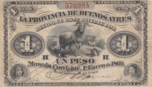 Argentina, 1 Peso, 1869, ... 