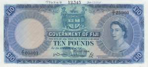 Fiji, 10 Pounds, 1954, ... 