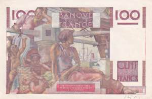 France, 100 Francs, 1952, AUNC, p128d