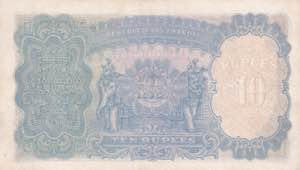 India, 10 Rupees, 1937, XF(-), p19a