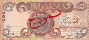 Iraq, 1.000 Dinars, ... 