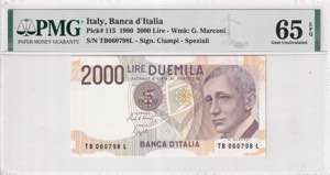 Italy, 2.000 Lire, 1990, ... 
